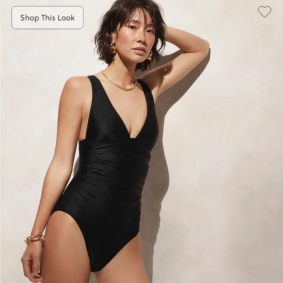 JCrew Ruched One Piece Swimsuit - Picture 2 of 5